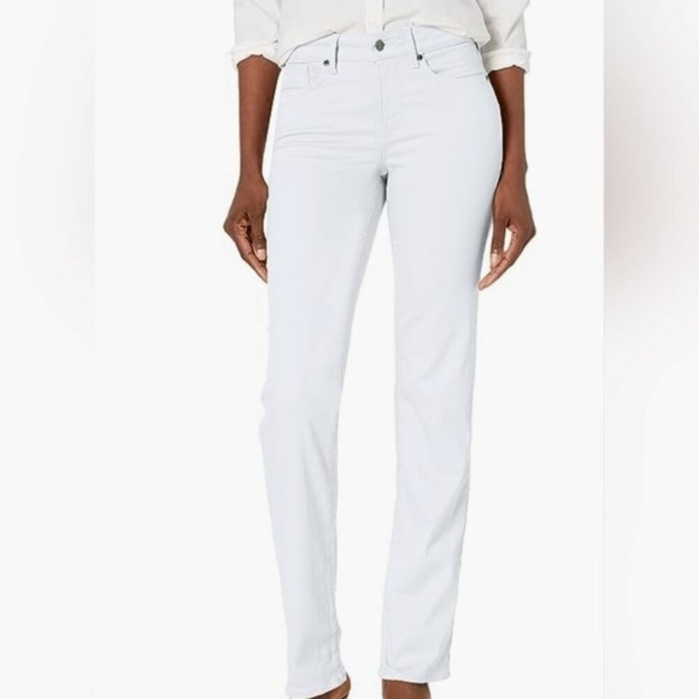 NYDJ Curves 360 White Marilyn Straight Jeans